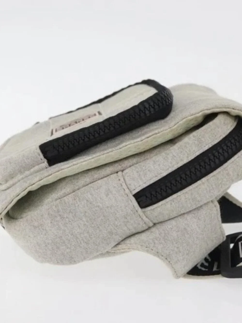 CHANEL Sports Line Waist bag Cotton Gray Silver CC Auth BA12396A